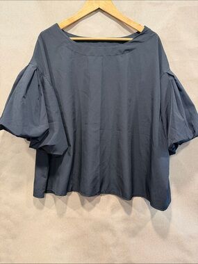 SHEIN Black Puff Sleeve Blouse